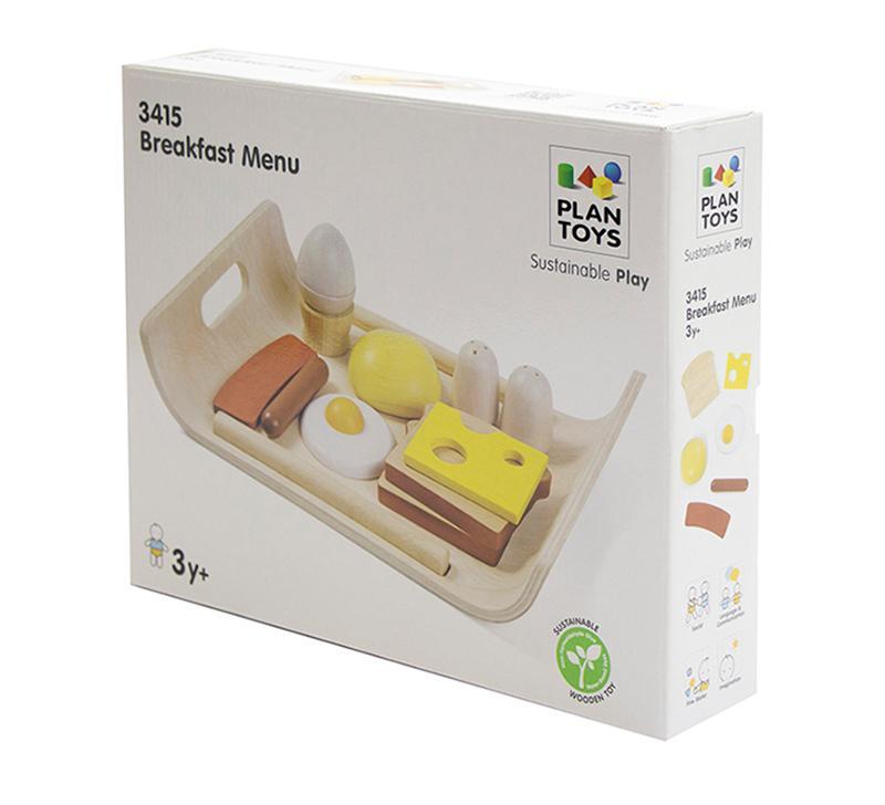 Plan Toys Menu Colazione set gioco legno con vassoio