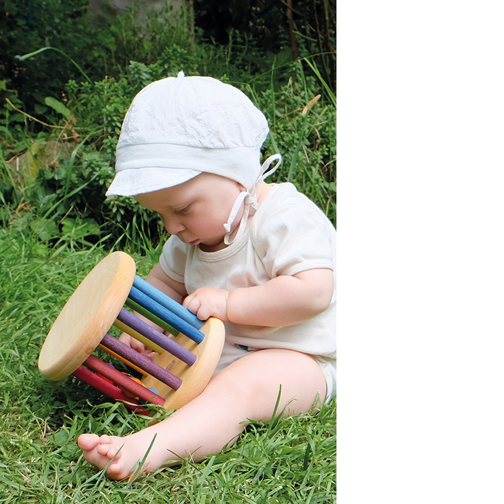 Grimm's Maxi Babyroller sonaglio legno arcobaleno