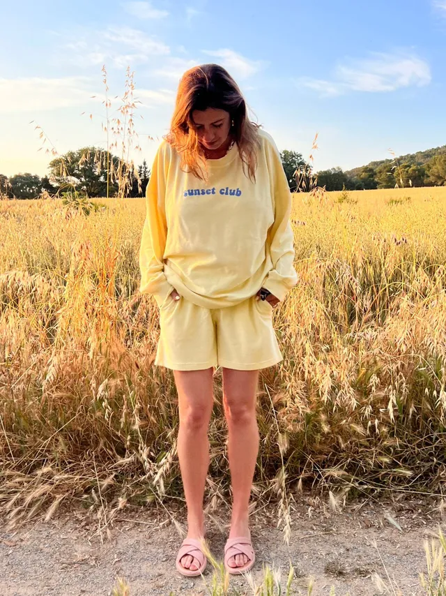Ella and Rapha Terry shorts gialli taglia unica spugna