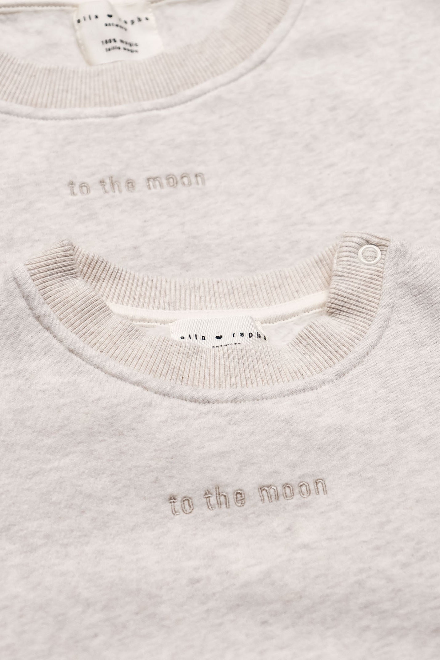 Ella and Rapha To The Moon felpa beige loose fit bimbi