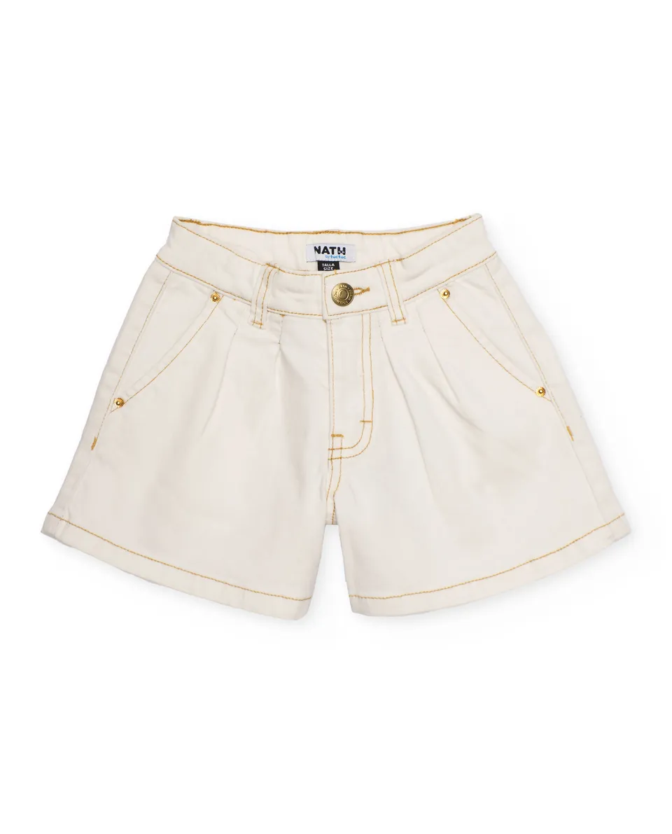 Tuc Tuc Shorts Denim Bambina Bianchi tasche