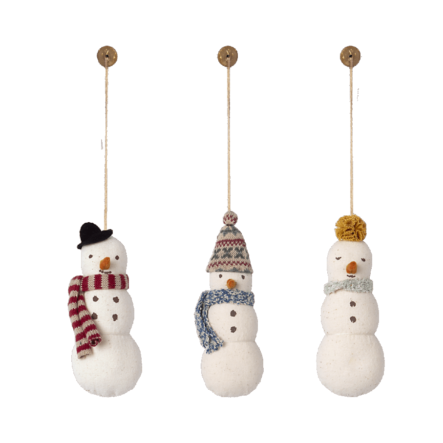 Maileg Set 3 Pupazzi di Neve decorazioni natalizie stoffa