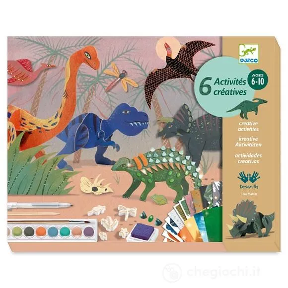 Djeco Dino set creativo multiattività 6 attività dai 6 anni