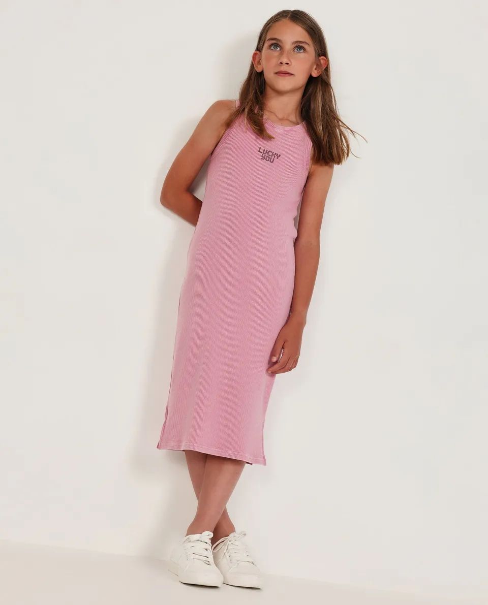 Tuc Tuc vestito bambina rosa a coste Lucky You