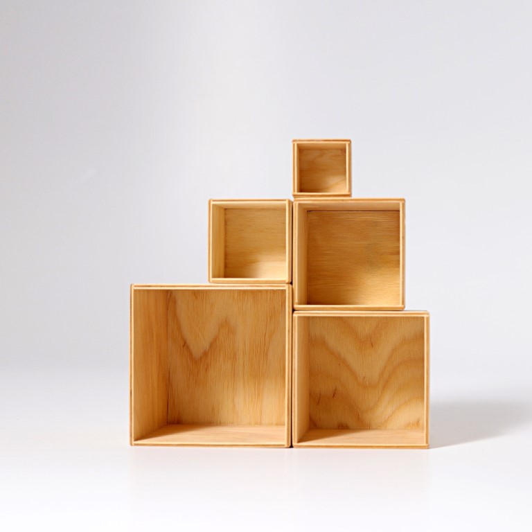 Grimm's Boxes Natural cubi impilabili 5 pezzi legno
