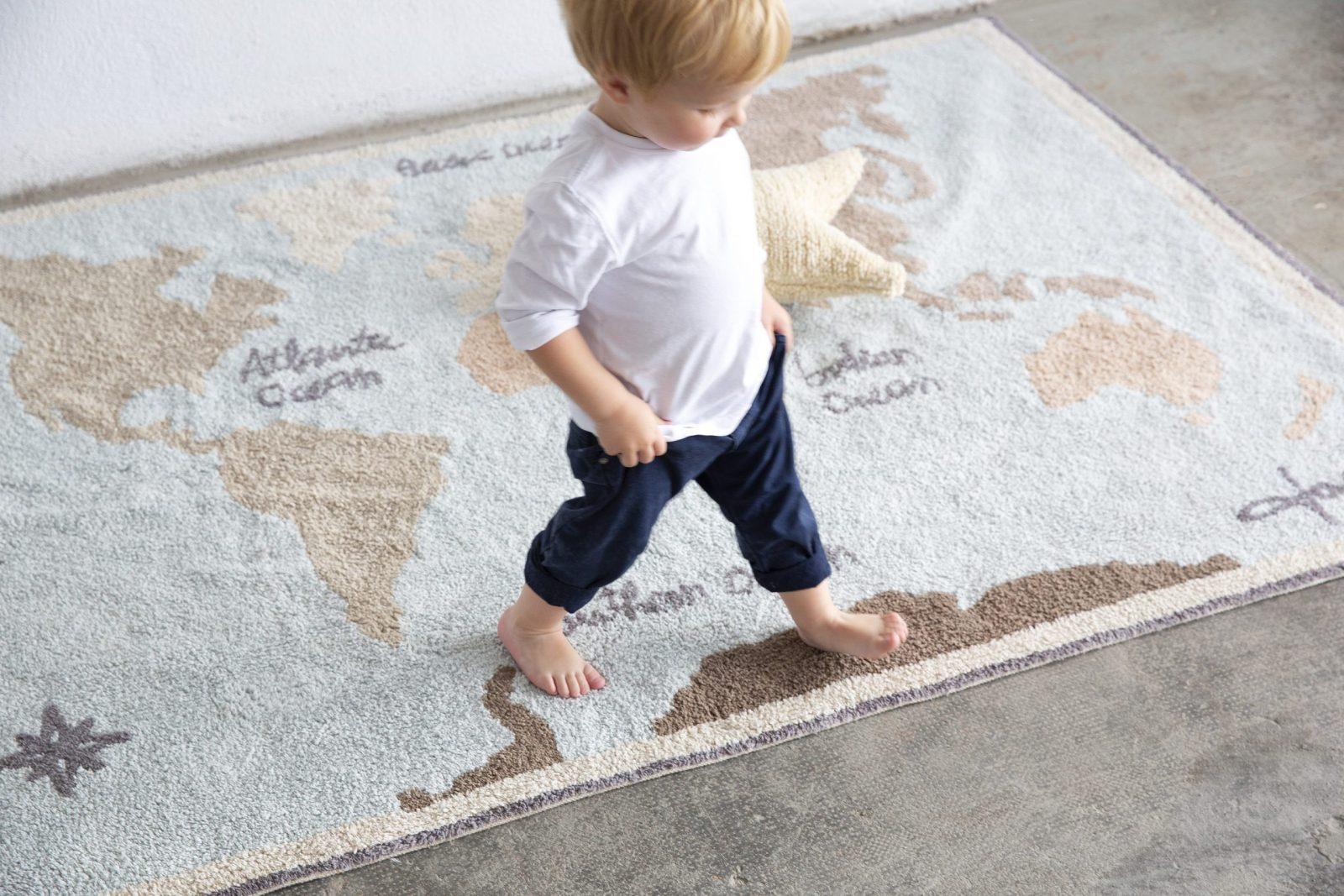 Lorena Canals Vintage Map tappeto 140×200 cotone lavabile