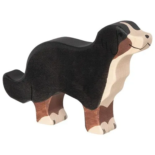 Holztiger Cane bernese figura in legno dipinta a mano