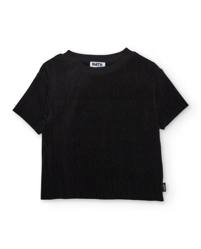 Tuc Tuc T-shirt bambina nera a coste crop