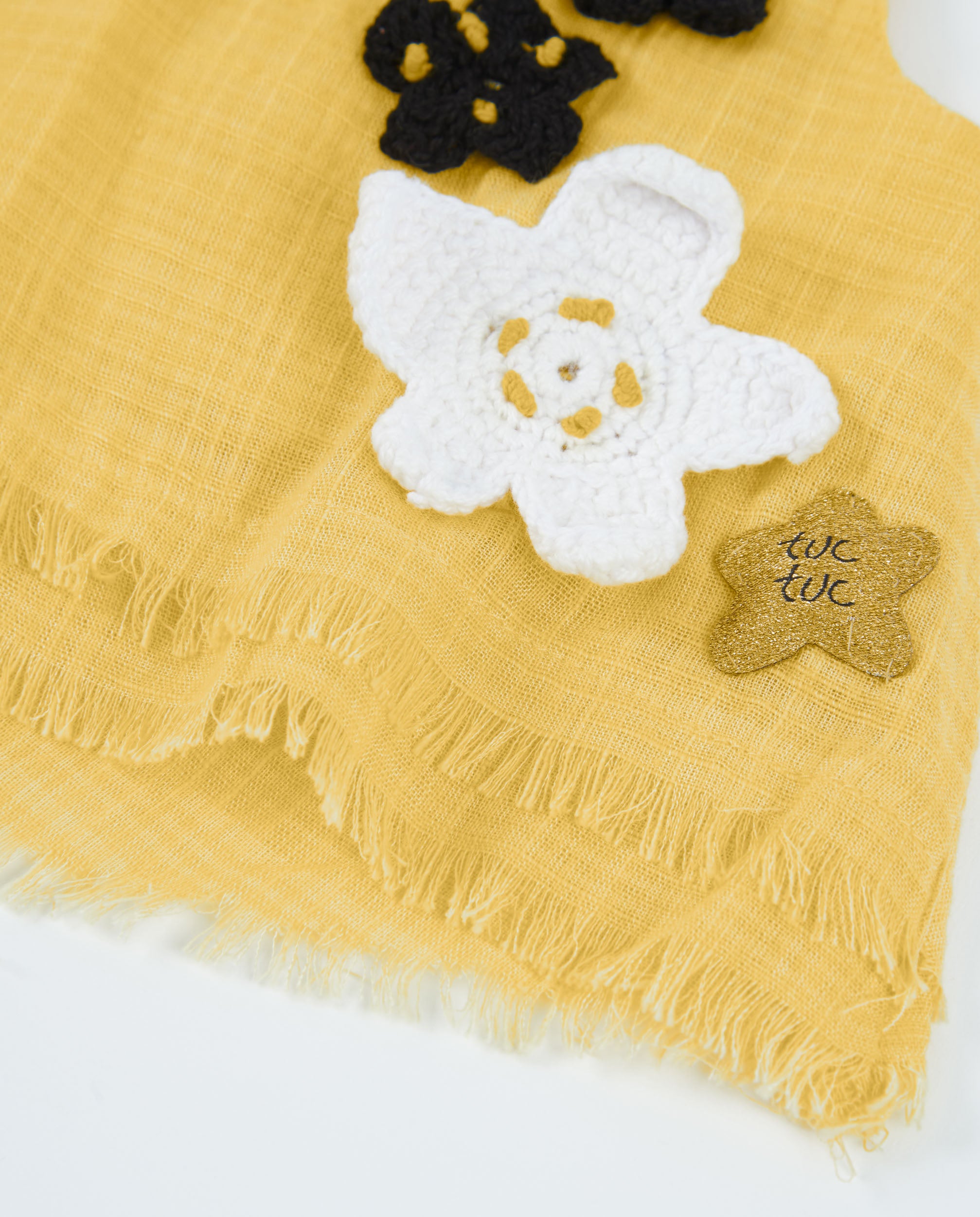 Tuc Tuc blusa bimba senza maniche gialla fiori