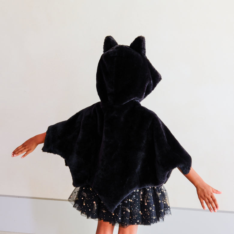 Mantello pipistrello bambino nero 3-10 anni halloween