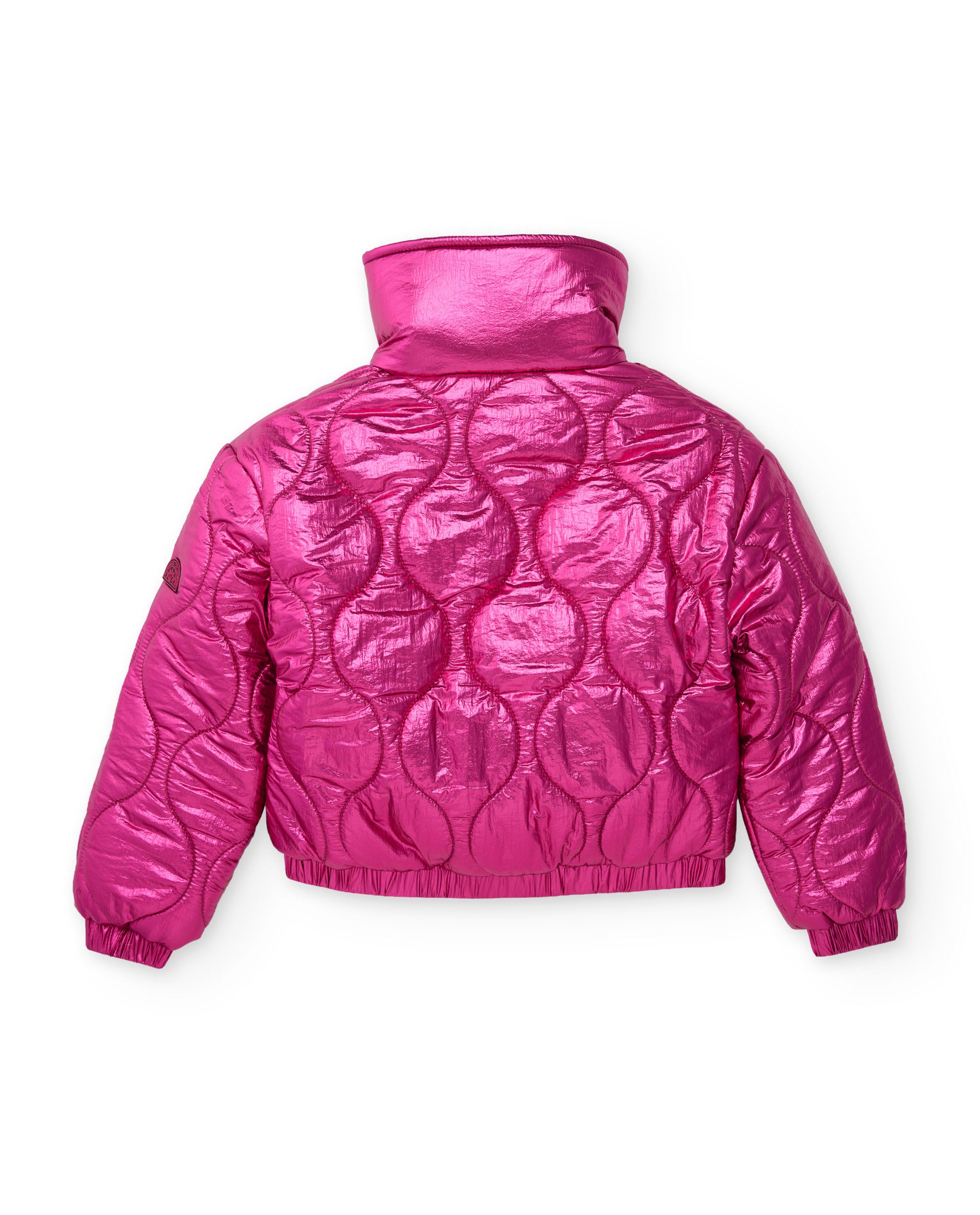 Tuc tuc piumino bambina fucsia metallizzato zip imbottito