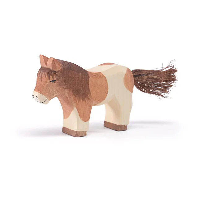Ostheimer Pony Shetland figura legno in piedi 5,8 cm