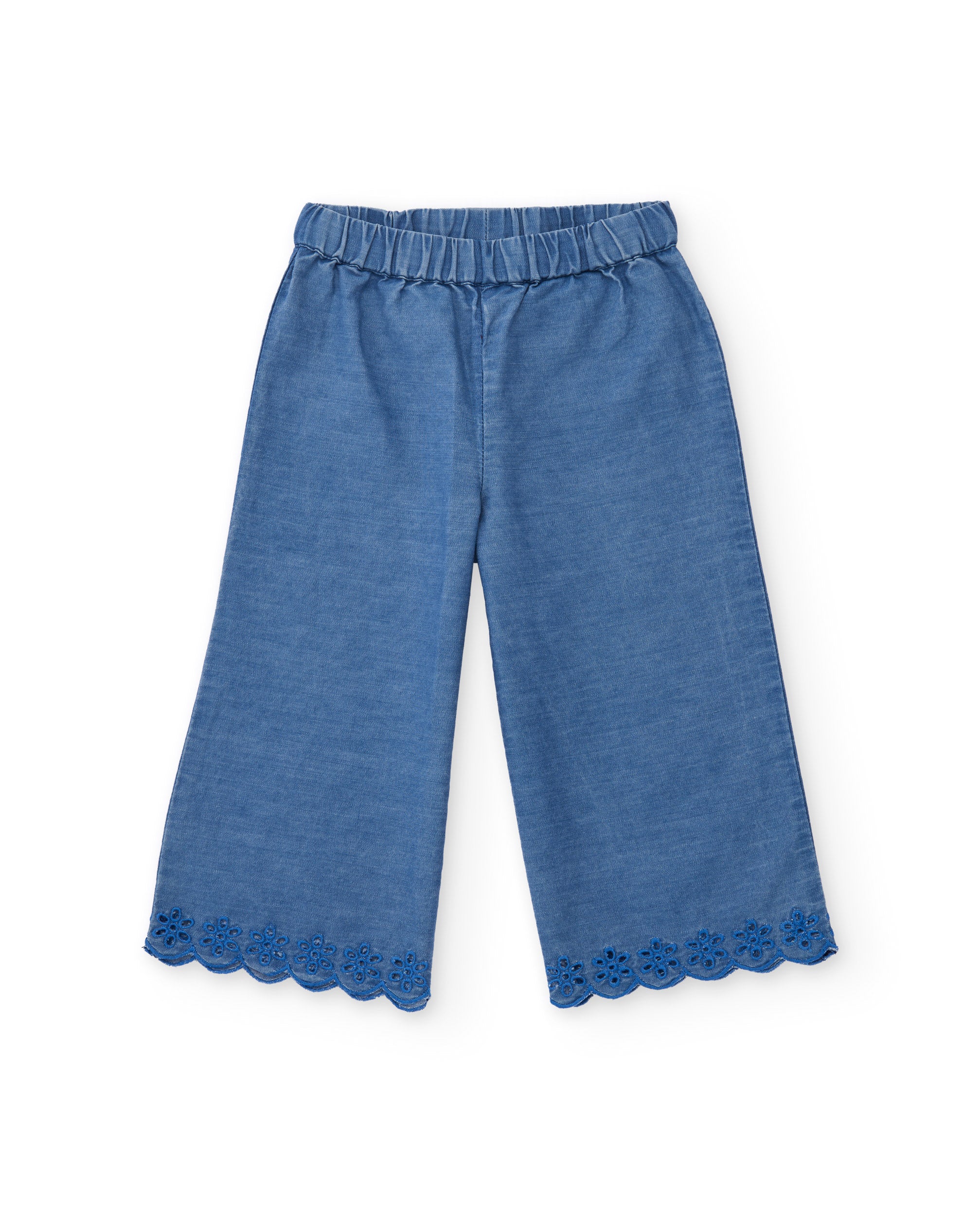 Tuc Tuc pantaloni jeans bambina leggeri blu con ricamo