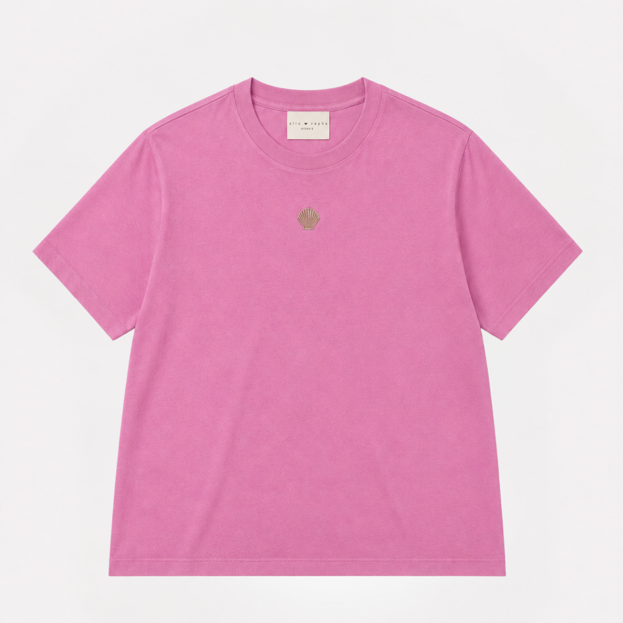 Ella and Rapha Seashell t-shirt rosa ricamo conchiglia S