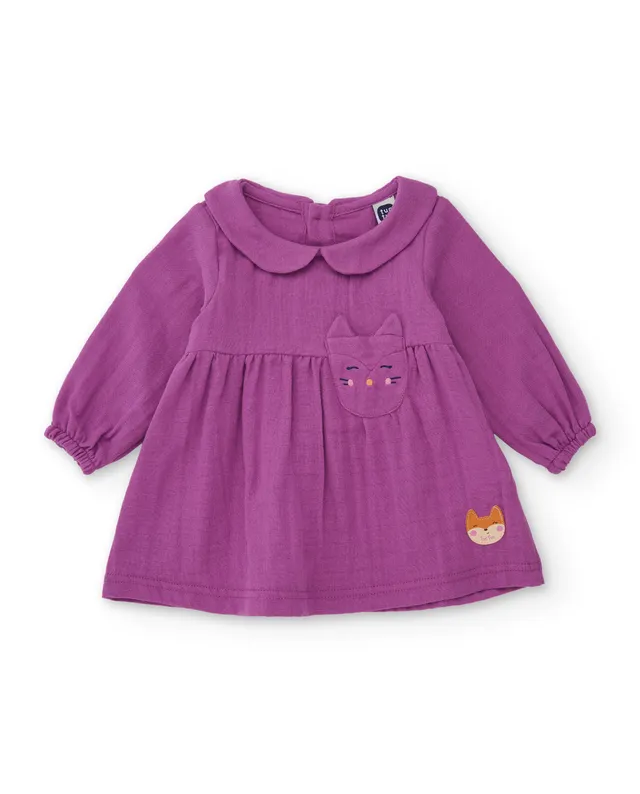 Tuc Tuc Magic Foxy vestito neonata viola ricamo volpe