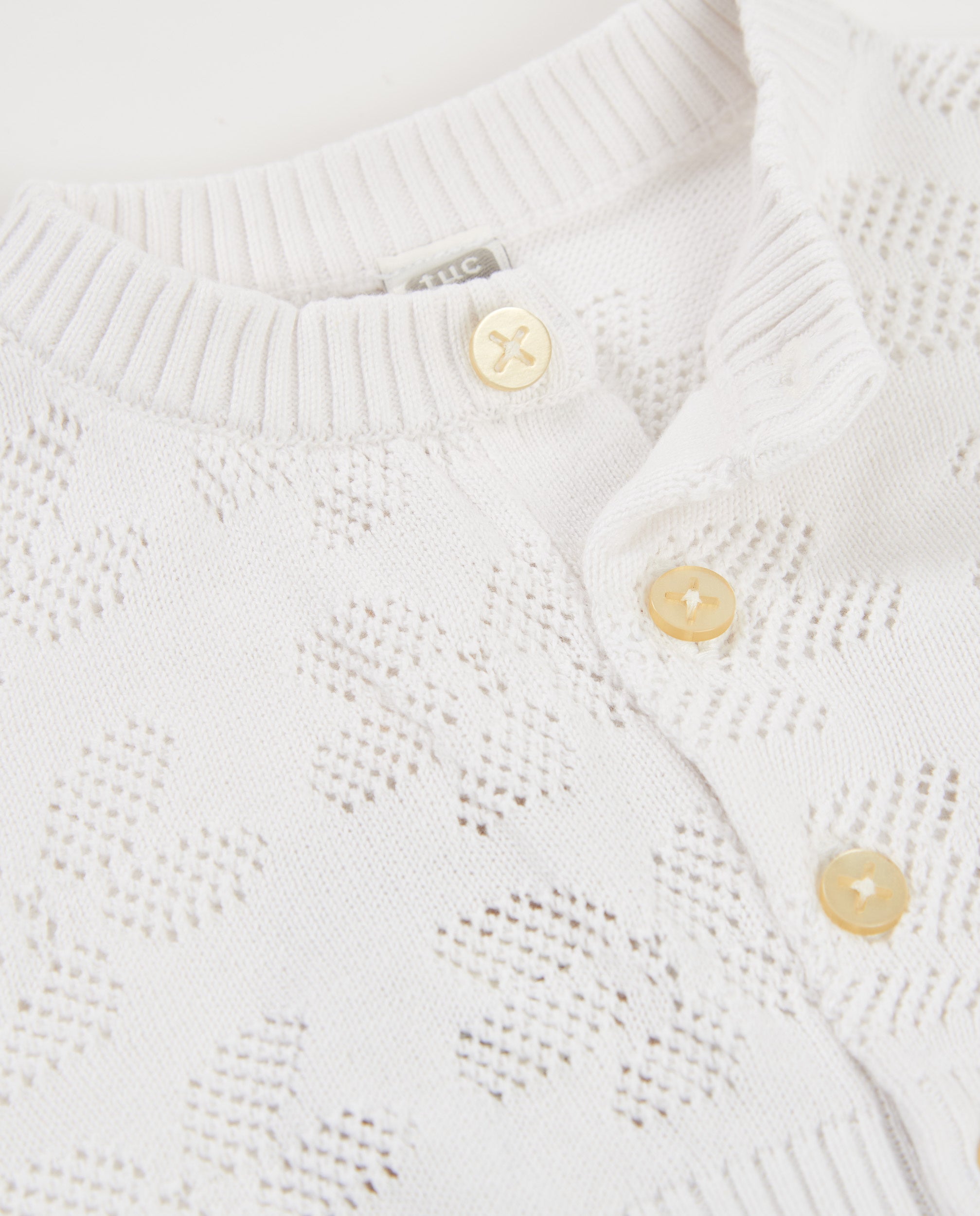 Tuc Tuc Cardigan Bimba Traforato Bianco in Maglia