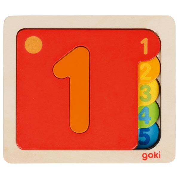 Goki Numeri 1-5 puzzle legno 5 tessere