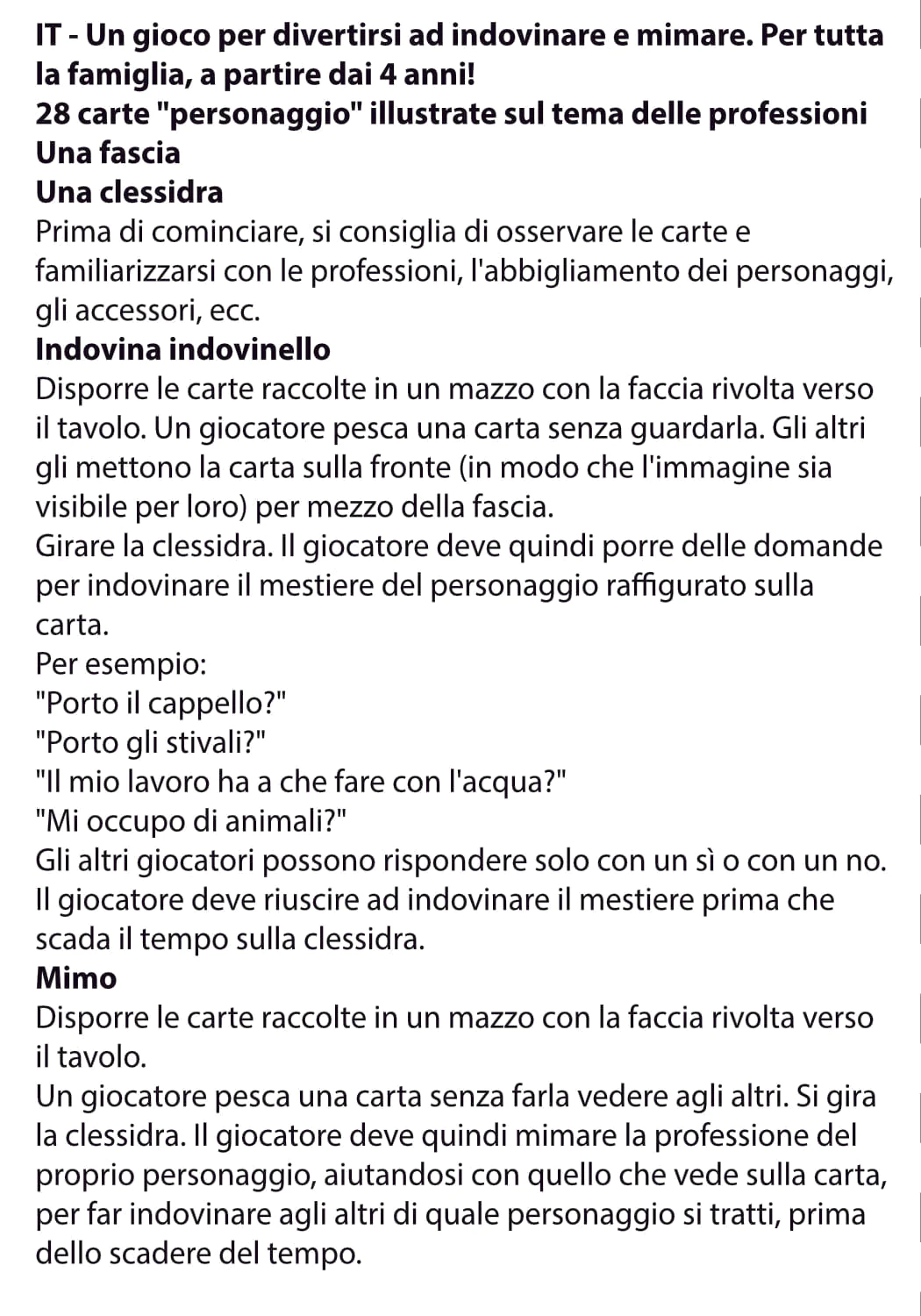 Moulin Roty Mercredi Indovina chi sono gioco 28 carte