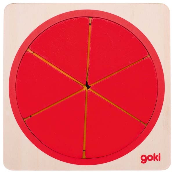 Goki Torta delle Frazioni Puzzle Didattico in Legno