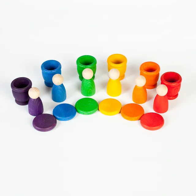 Grapat Nins monete porta uovo gioco legno 18 pezzi