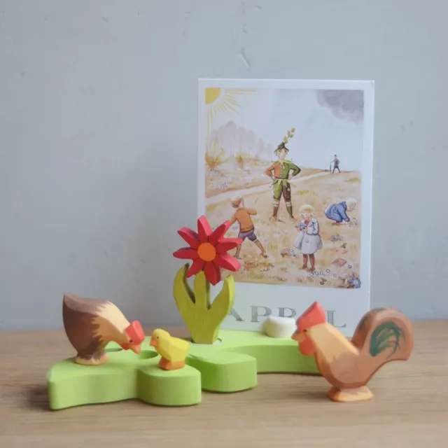 Ostheimer Gallina Marrone figura legno 4 cm