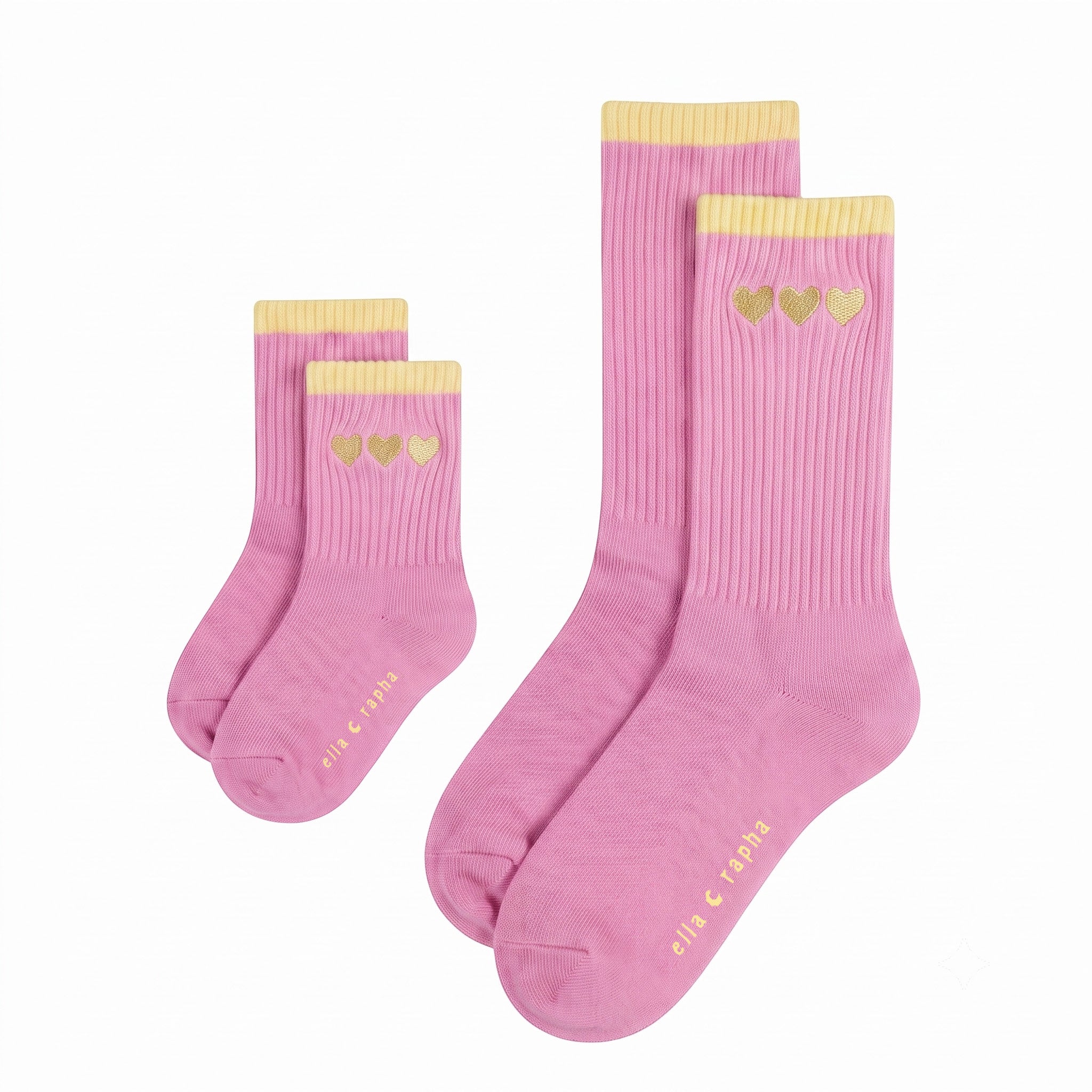 Ella and Rapha Hearts calzini rosa cotone bambini
