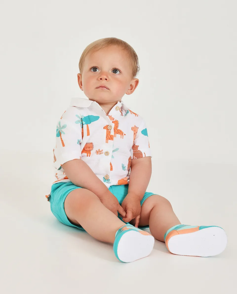 Tuc Tuc completo neonato savana camicia shorts