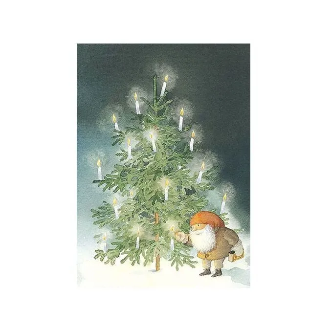 Tomten Natale cartolina acquerello 10,5x15 carta