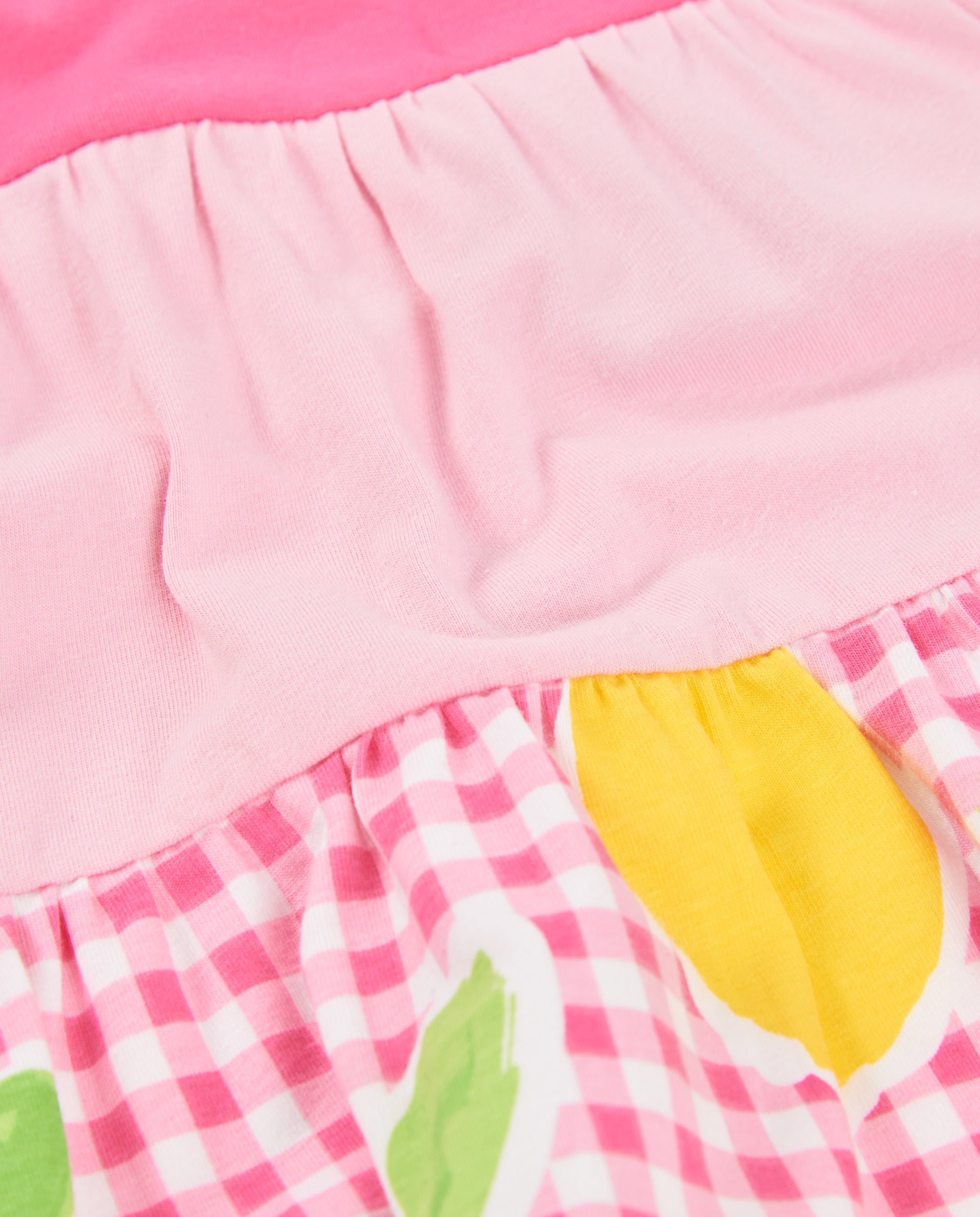 Tuc Tuc vestito bambina rosa quadretti limoni fiore