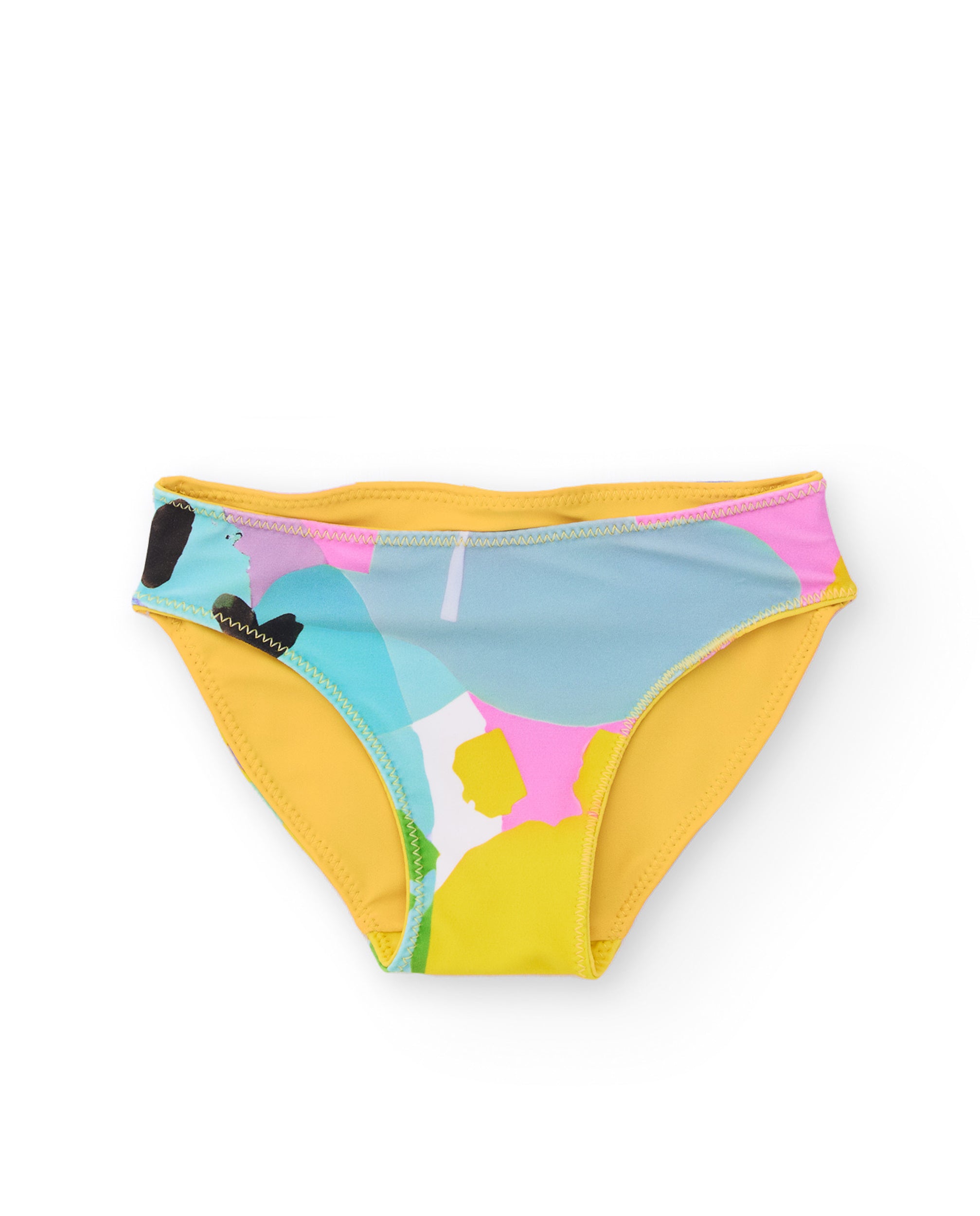 Tuc Tuc slip costume bambina reversibile giallo floreale