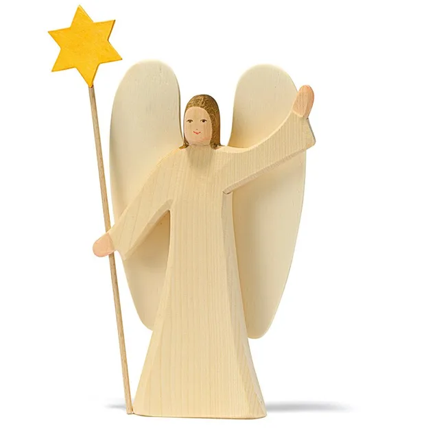 Ostheimer Angelo con Stella figura legno 17 cm
