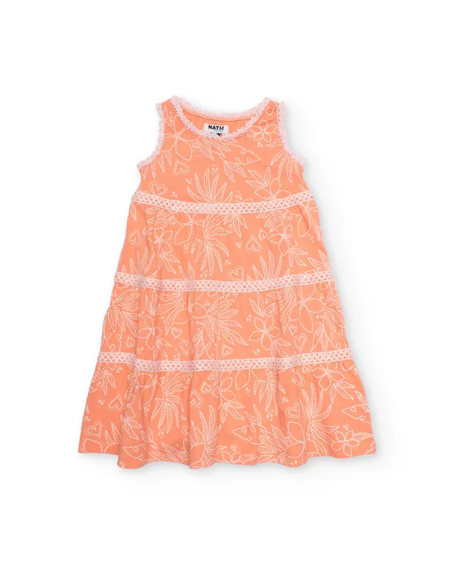 Tuc Tuc vestito bambina arancione fiori senza maniche