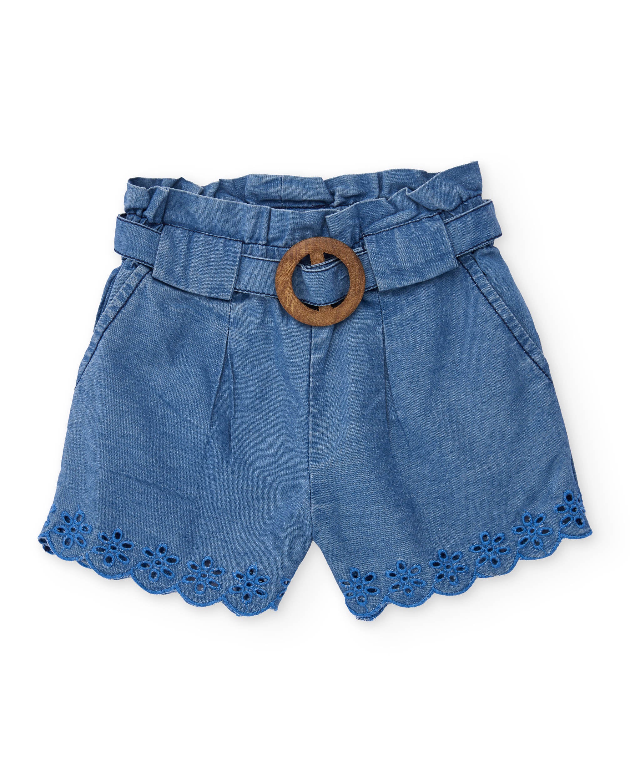 Tuc Tuc Denim Shorts Bambina Jeans Ricamo Fiori