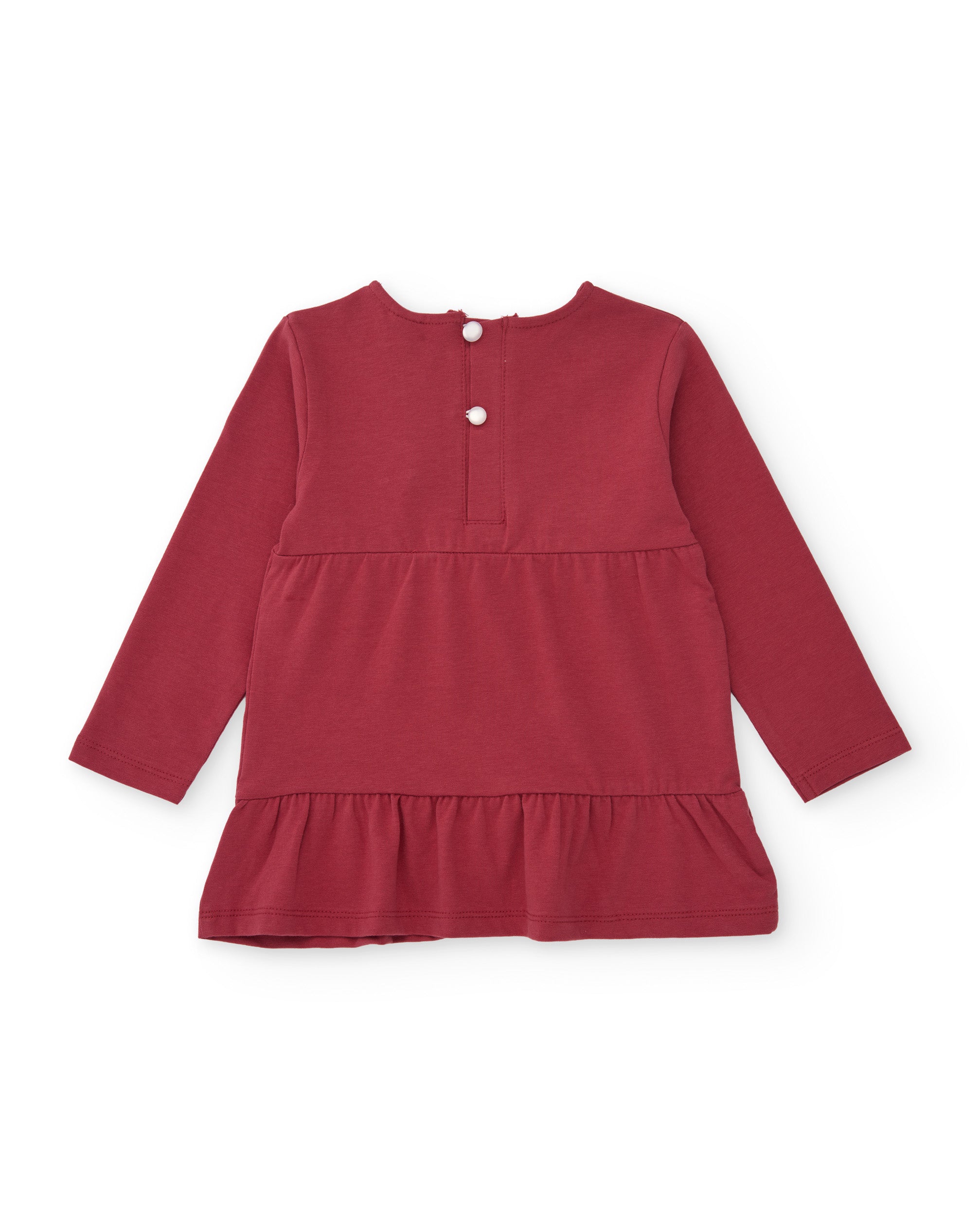Tuc Tuc maglietta bambina bordeaux fiori arricciata