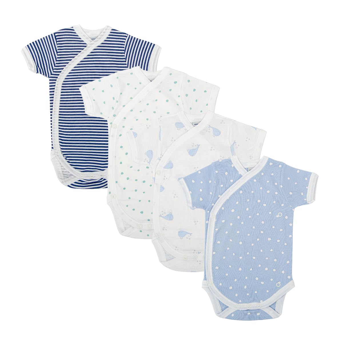 Babidu Set 4 Body Incrociati Manica Corta Cotone Traspirante