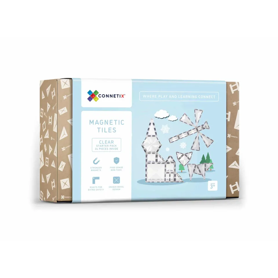 Connetix Clear Pack Costruzioni Magnetiche 34 Pezzi