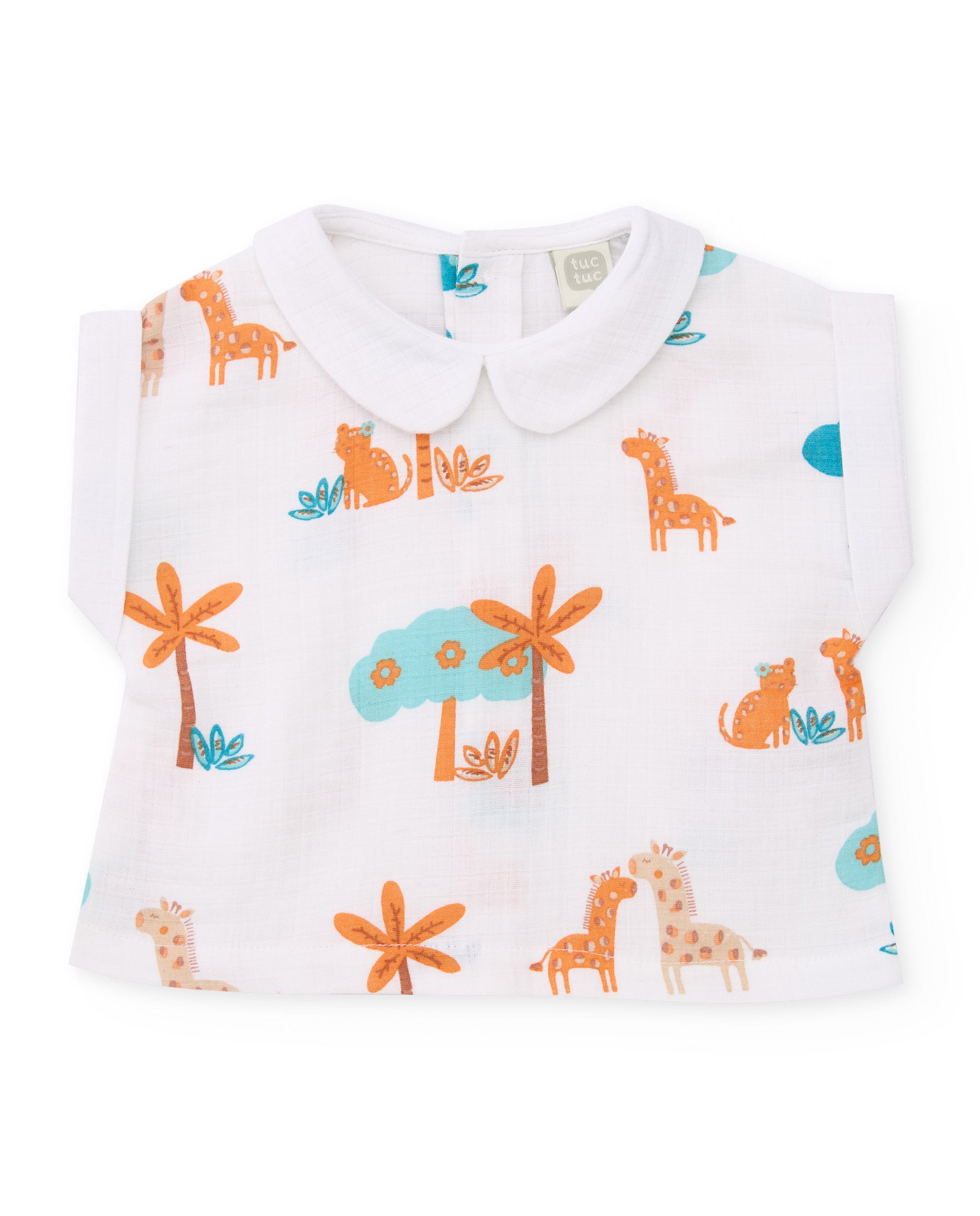 Tuc tuc completo neonata arancio stampa giraffa 2 pezzi