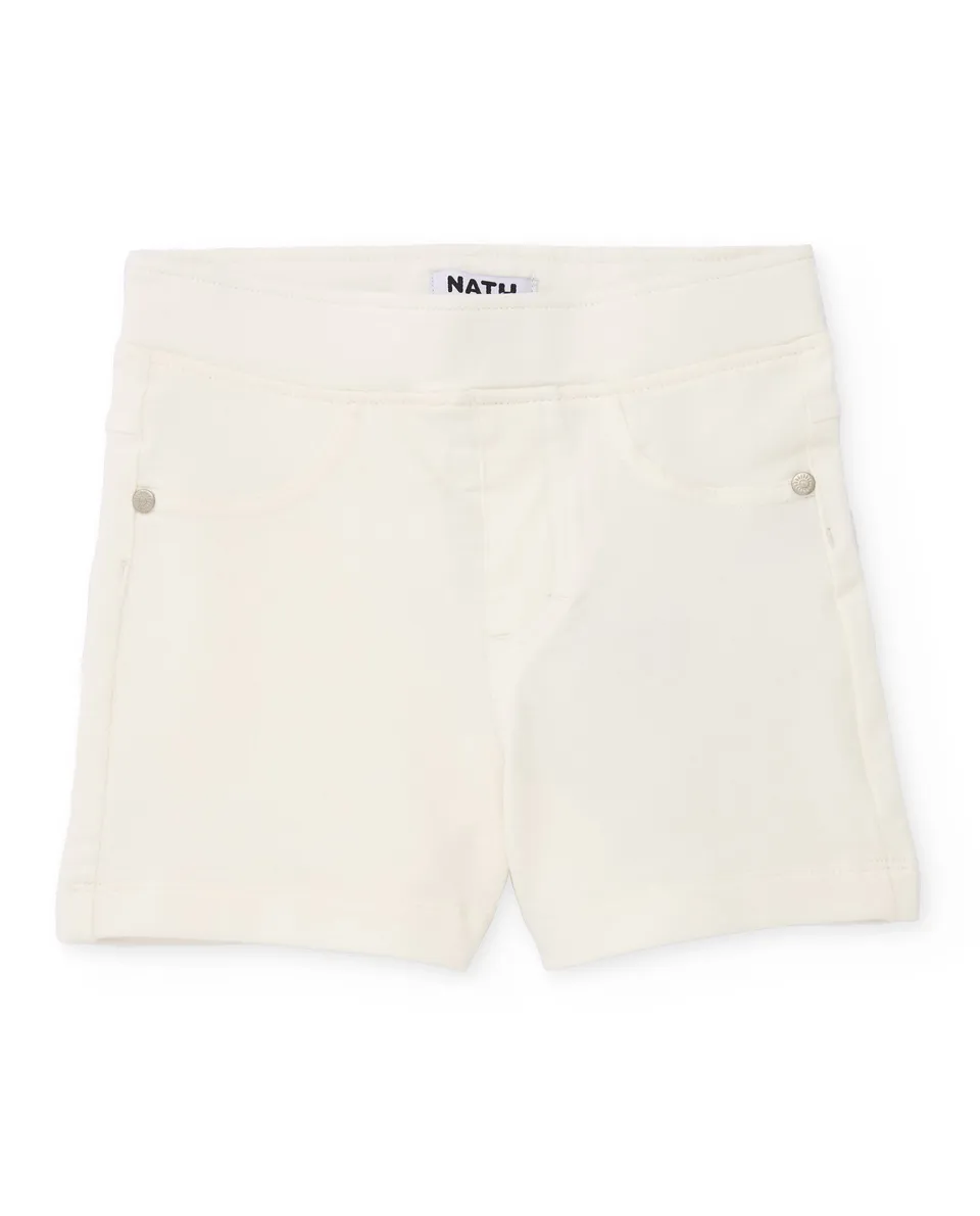 Tuc tuc shorts bambina bianco elasticizzati tasche