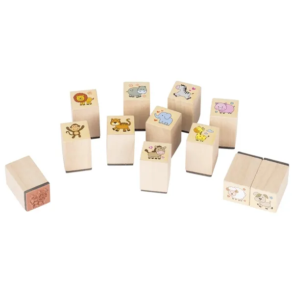 Goki Timbrino Animali legno 3 cm motivo casuale