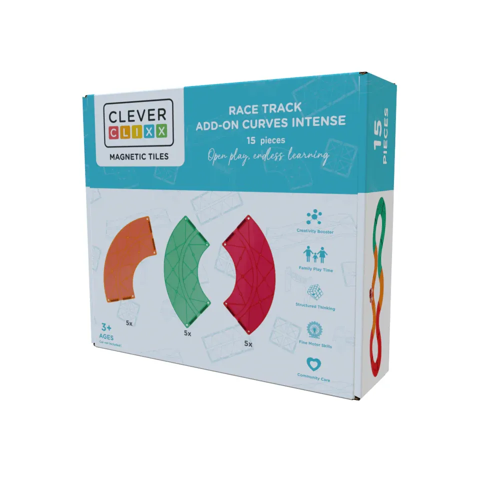 Cleverclixx Race Track Curves costruzioni magnetiche 15 pezzi STEAM