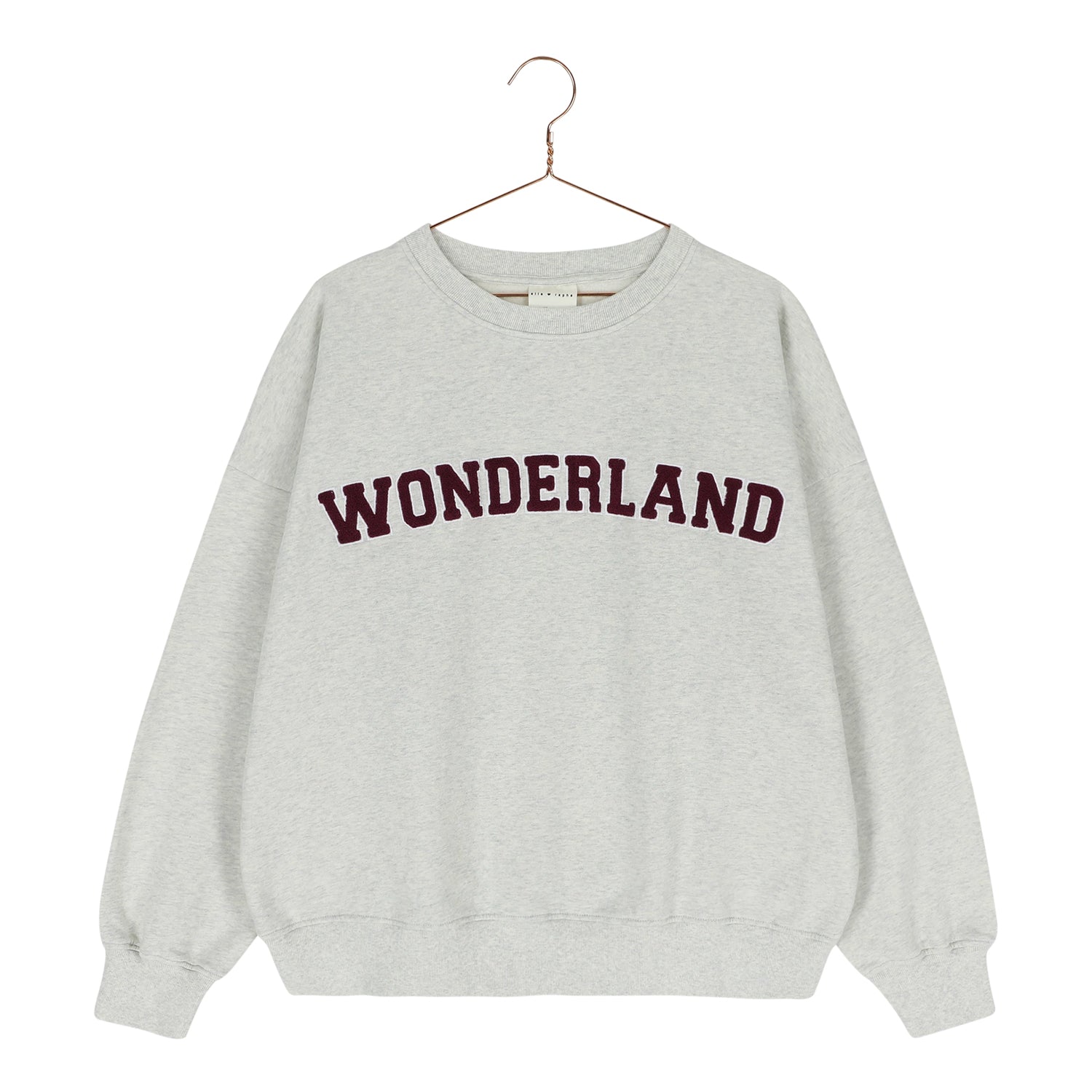 Ella and Rapha WONDERLAND felpa grigia donna ricamata loose