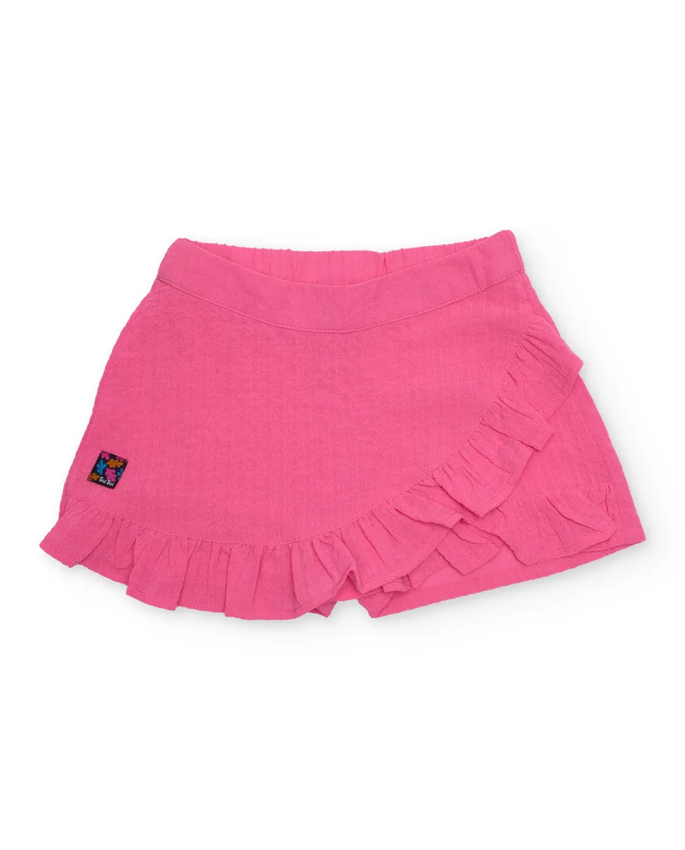 Tuc Tuc gonna bambina incrociata rosa con balza
