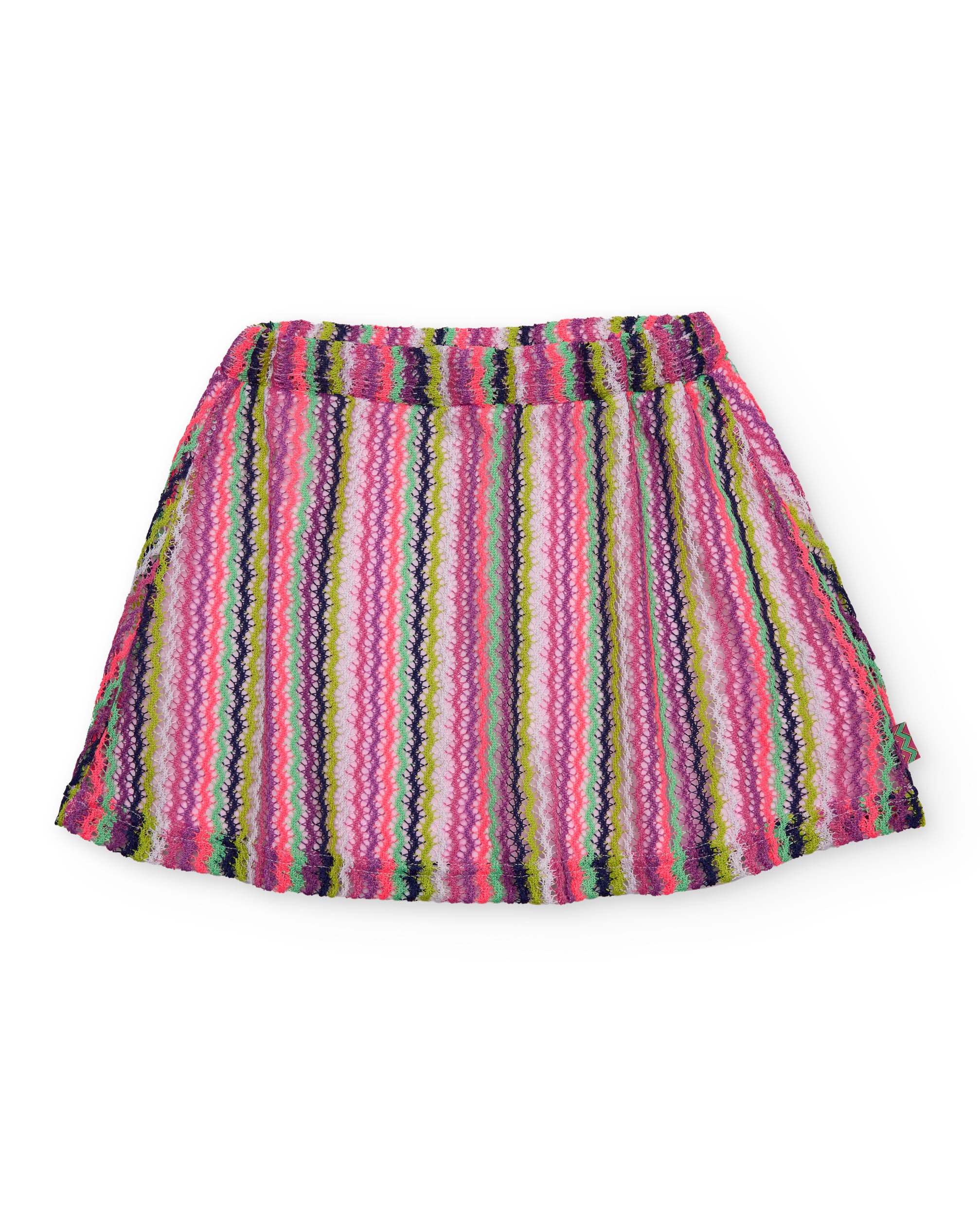 Tuc Tuc gonna maglia bambina righe ondulate rosa