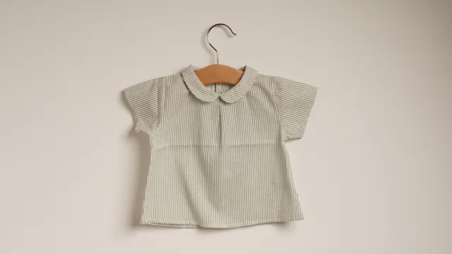Mebi blusa neonato riga verde manica corta cotone