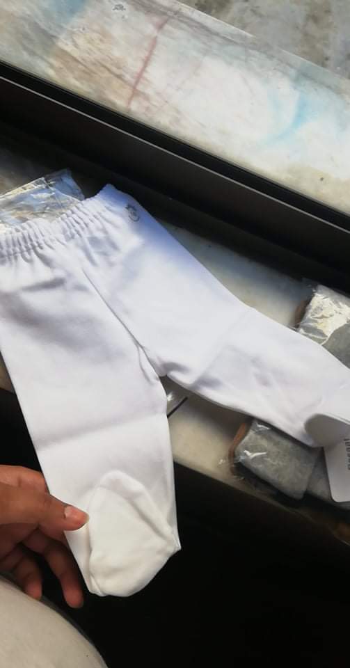Babidu leggings neonato cotone con piedini invernali