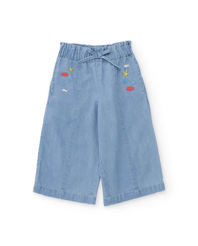 Tuc Tuc pantaloni denim chiaro bambina culotte