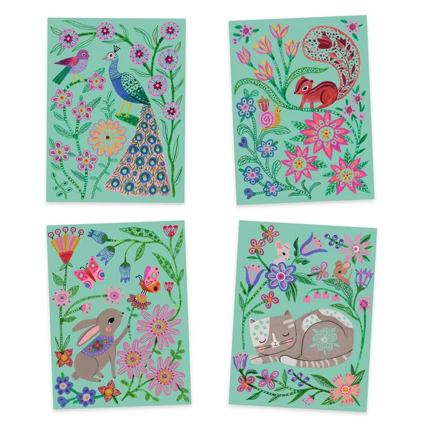 Djeco Encounters carte da grattare dinosauri 4 pz