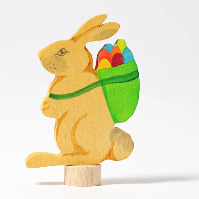 Grimm's Coniglio Pasquale Figura Legno 6 cm Dipinta a Mano