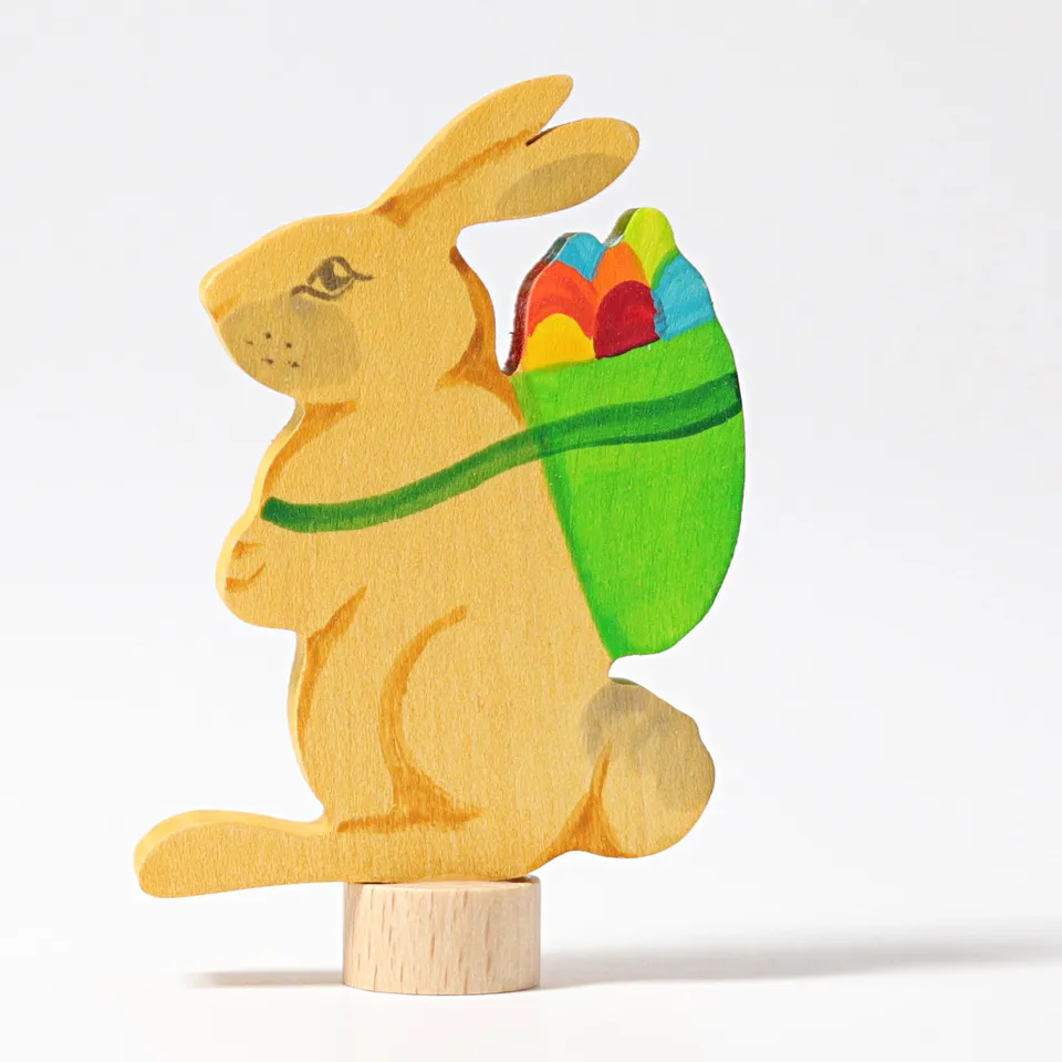Grimm's Coniglio Pasquale Figura Legno 6 cm Dipinta a Mano