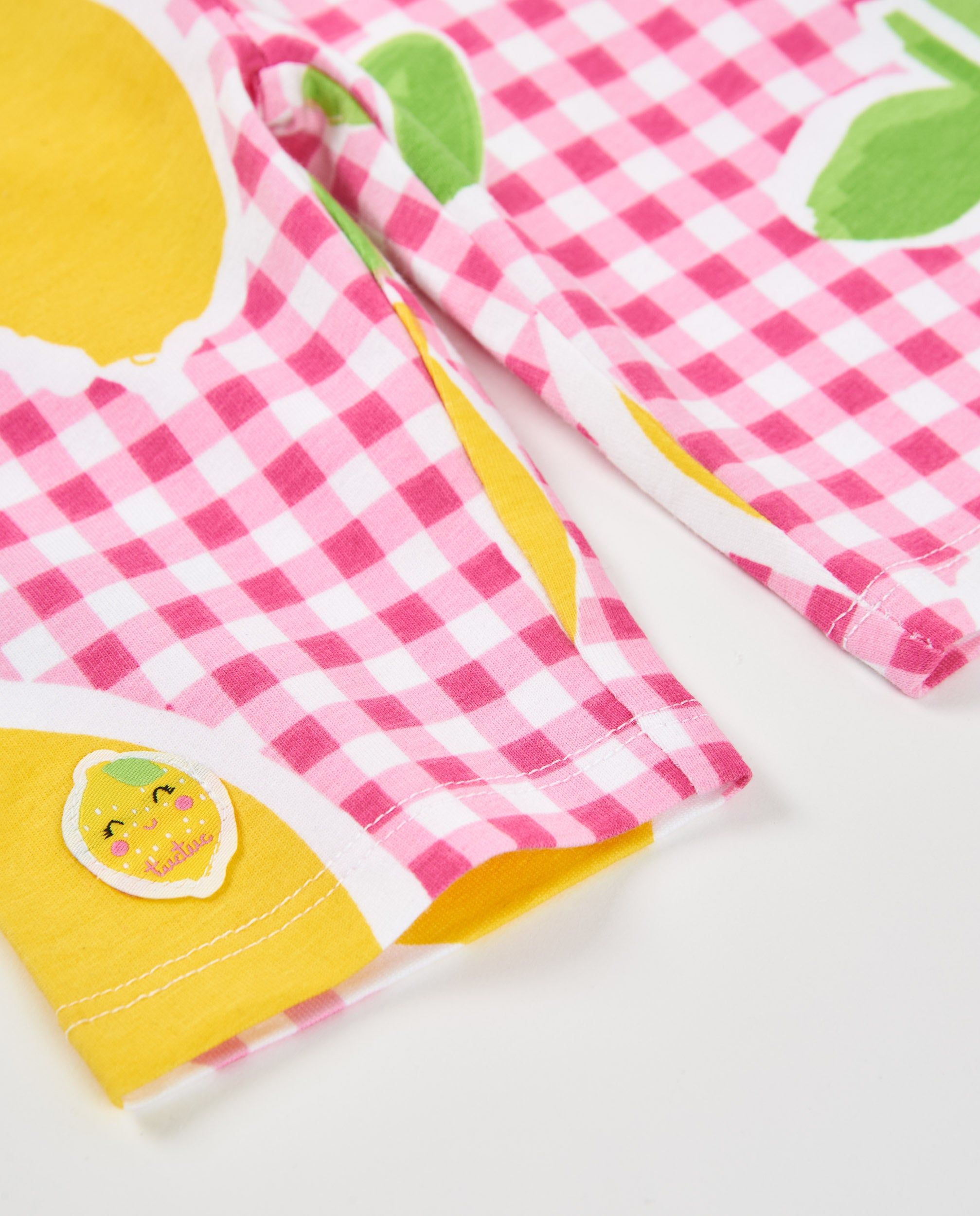Tuc Tuc leggings bambina rosa limoni vichy jersey
